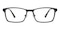 Carmelita Black Rectangle Titanium Eyeglasses