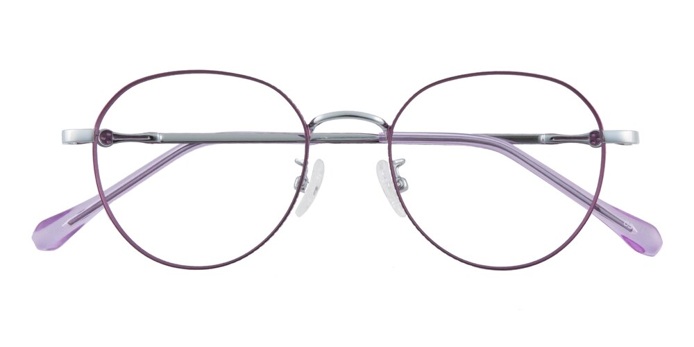 Sophy Purple/Silver Round Metal Eyeglasses