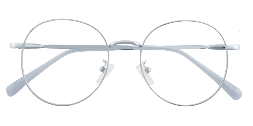 Minnie Silver Round Metal Eyeglasses
