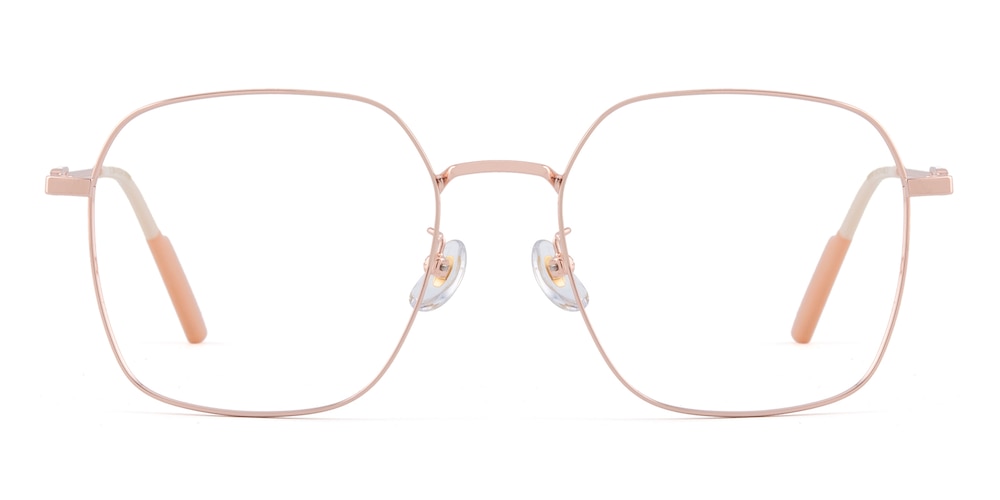 Katey Rose Gold Square Metal Eyeglasses