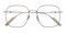 Katey Vetiver/Silver Square Metal Eyeglasses