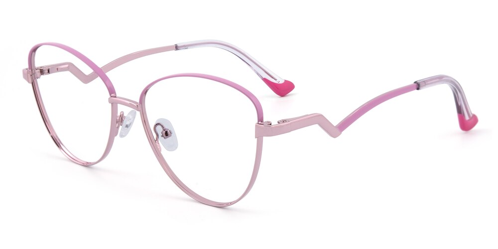 Isabel Pink/Purple Cat Eye Metal Eyeglasses
