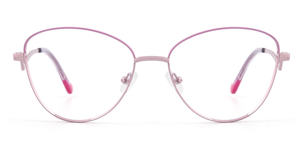 Isabel Pink/Purple Cat Eye Metal Eyeglasses