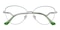 Isabel Green/Silver Cat Eye Metal Eyeglasses