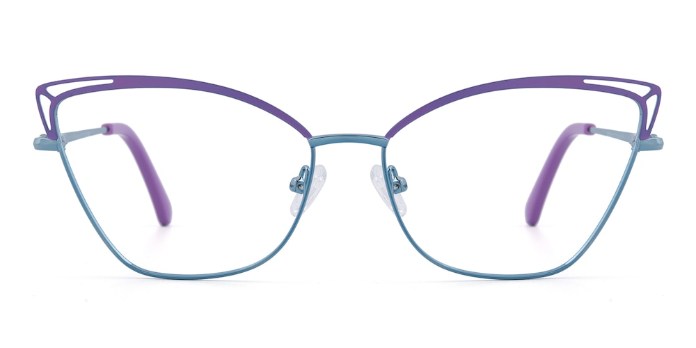 Eunice Blue/Purple Cat Eye Metal Eyeglasses