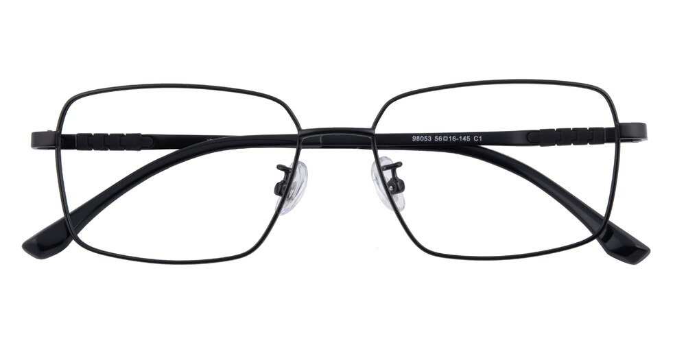 Sinclair Black Rectangle Titanium Eyeglasses