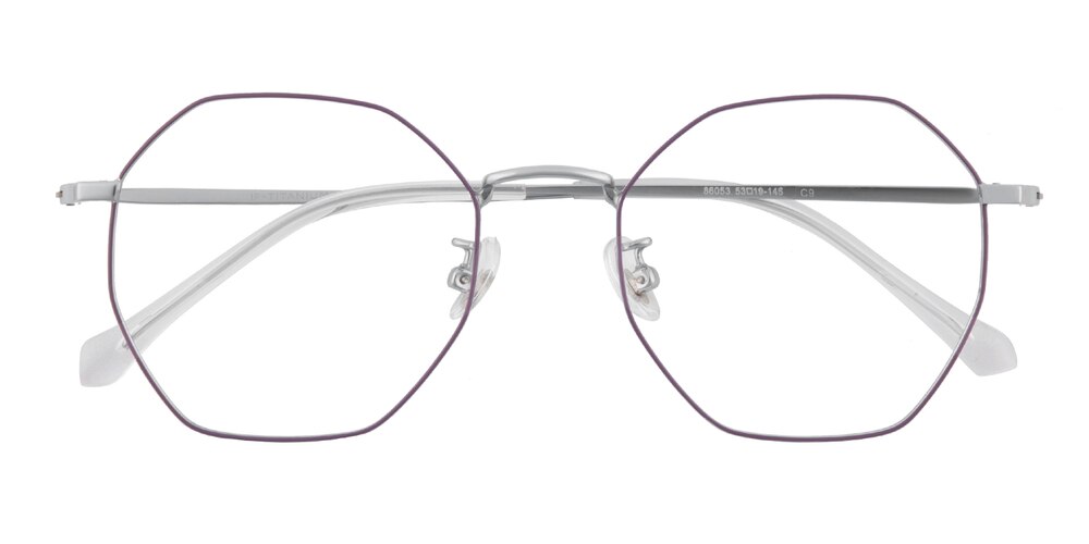 Annabel Purple/Silver Polygon Titanium Eyeglasses
