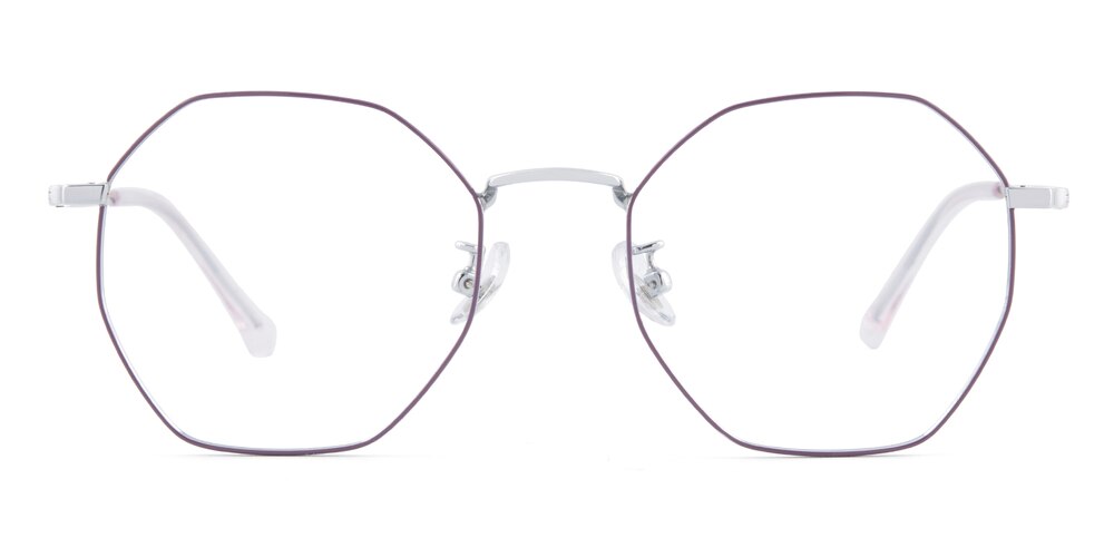 Annabel Purple/Silver Polygon Titanium Eyeglasses
