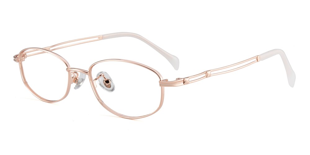 Alieen Rose Gold Oval Titanium Eyeglasses