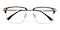 Adolph Black/Golden Rectangle Acetate Eyeglasses