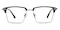 Adolph Black/Gunmetal Rectangle Acetate Eyeglasses