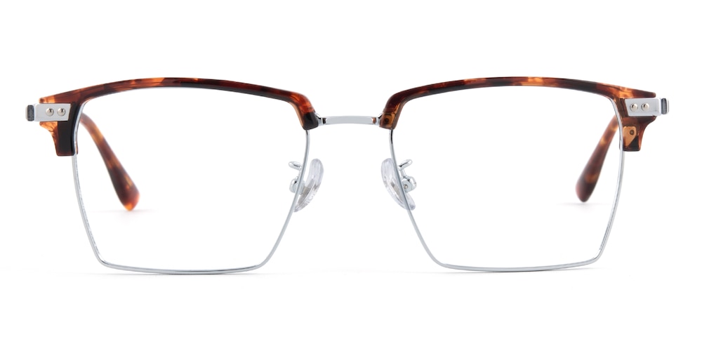 Adolph Tortoise/Silver Rectangle Acetate Eyeglasses