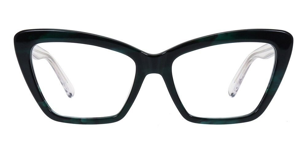 Darlene Green/Crystal Cat Eye Acetate Eyeglasses