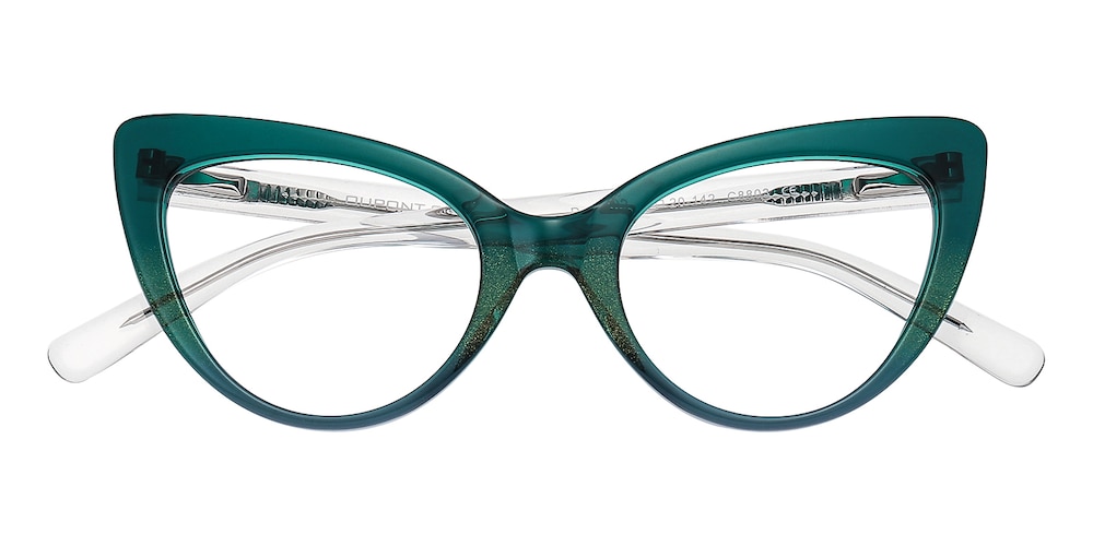 Dolores Green/Crystal Cat Eye Acetate Eyeglasses