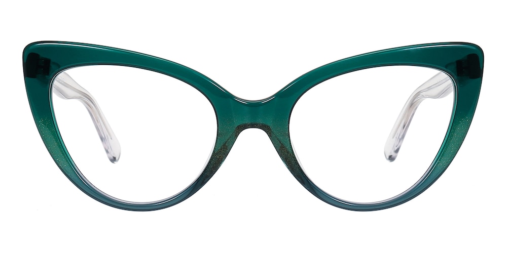 Dolores Green/Crystal Cat Eye Acetate Eyeglasses