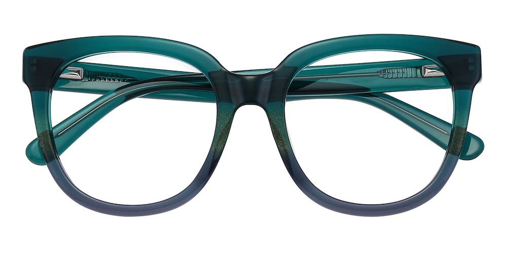 Helots Green Square Acetate Eyeglasses