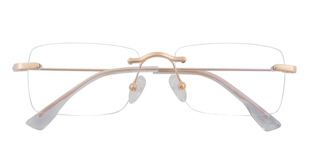 Curitis Golden Rectangle Metal Eyeglasses