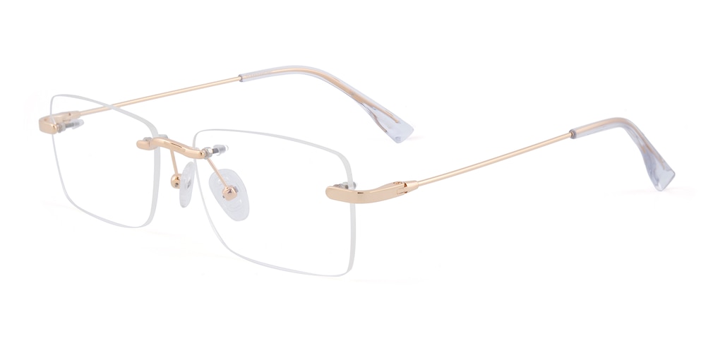 Curitis Golden Rectangle Metal Eyeglasses