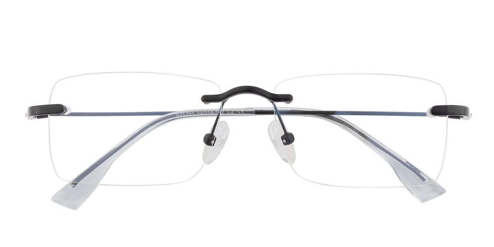 Curitis Black Rectangle Metal Eyeglasses