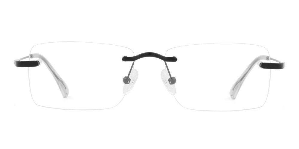 Curitis Black Rectangle Metal Eyeglasses
