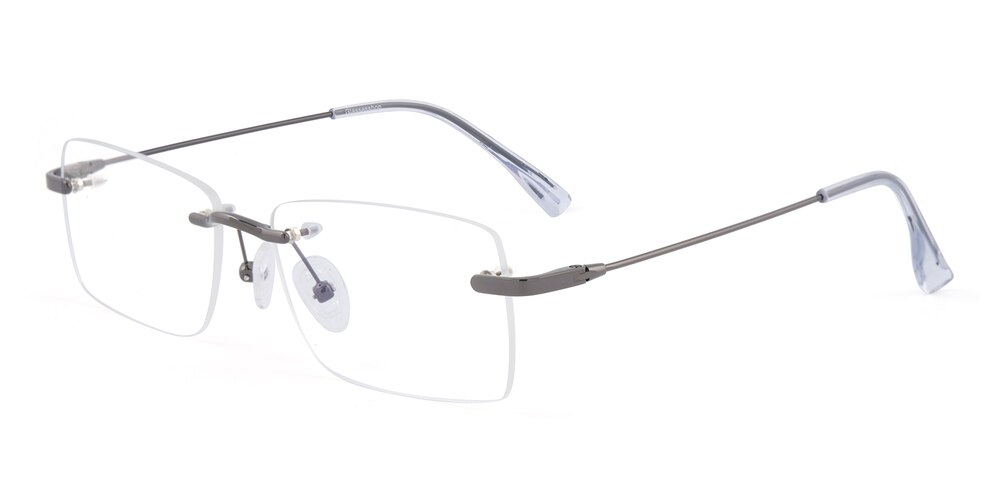 Curitis Gunmetal Rectangle Metal Eyeglasses