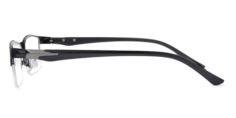 Fernando Black Rectangle Metal Eyeglasses