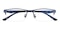 Fernando Blue Rectangle Metal Eyeglasses