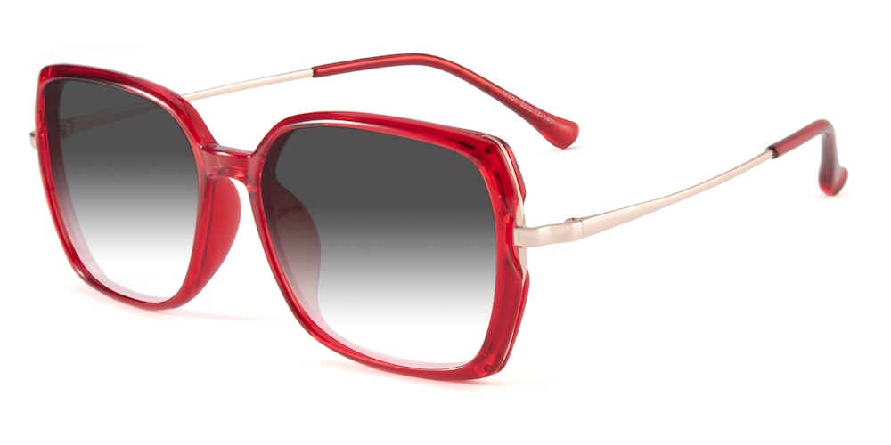 Lora Red/Rose Gold Rectangle TR90 Sunglasses