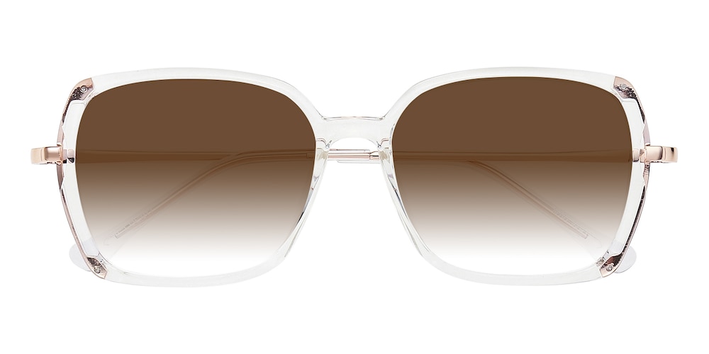 Lora Crystal/Rose Gold Rectangle TR90 Sunglasses