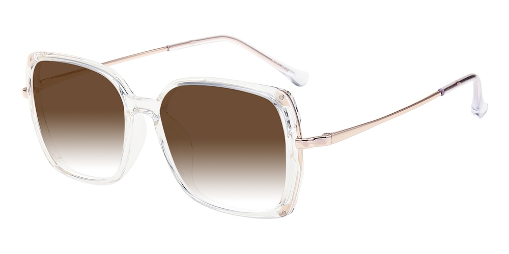 Lora Crystal/Rose Gold Rectangle TR90 Sunglasses