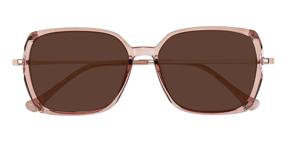 Lora Champagne/Rose Gold Rectangle TR90 Sunglasses