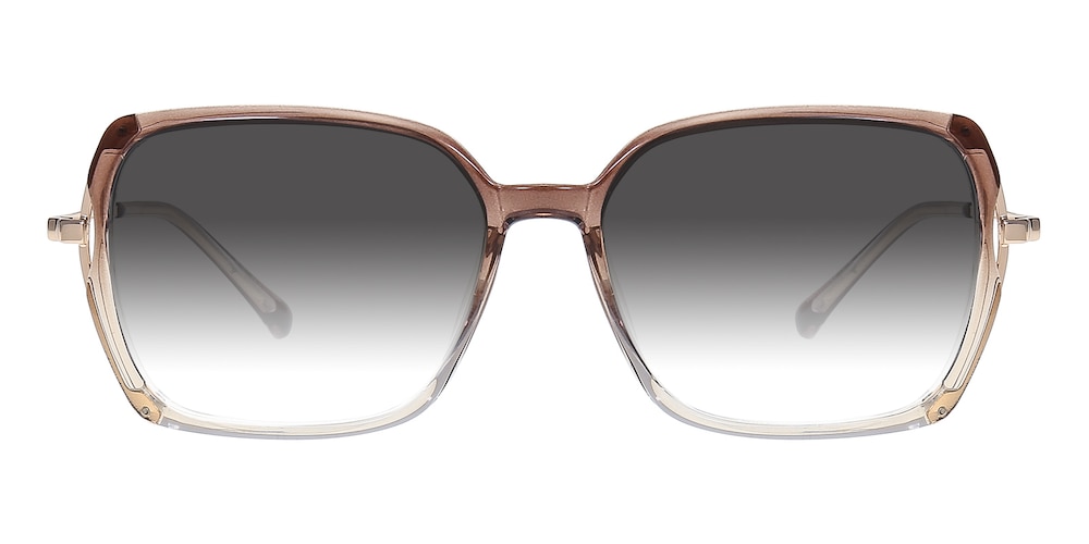 Lora Brown/Rose Gold Rectangle TR90 Sunglasses