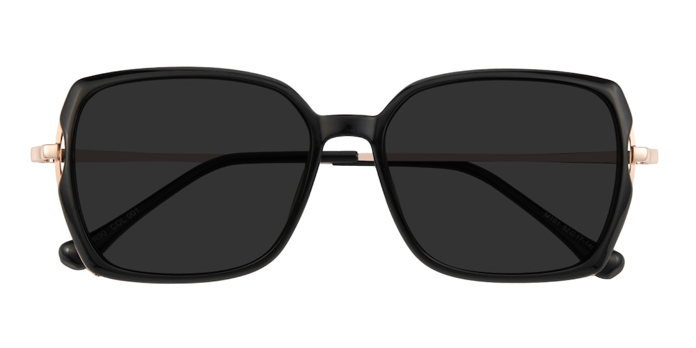 Lora Black/Rose Gold Rectangle TR90 Sunglasses