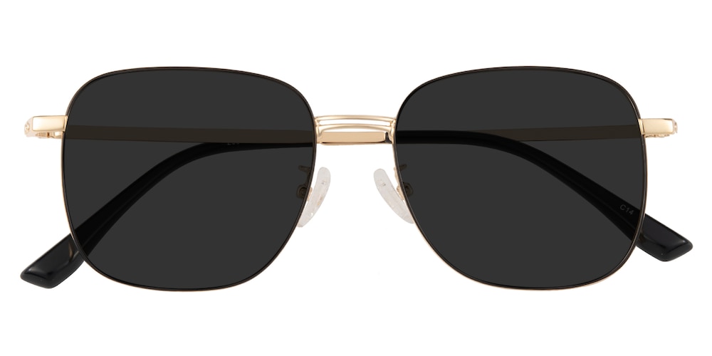 Danville Black/Golden Square Metal Sunglasses