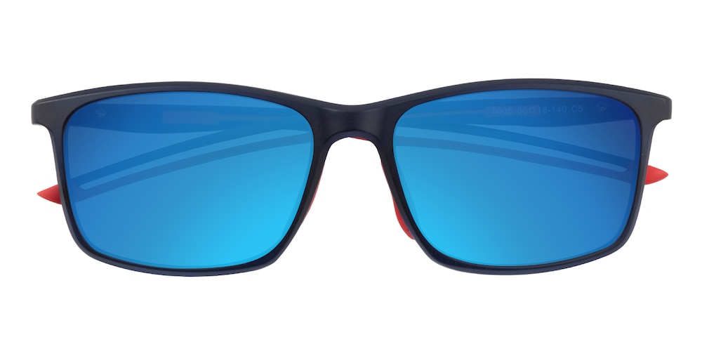 Geoffrey Blue/Red Rectangle TR90 Sunglasses