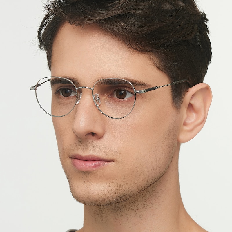 Sebastian Silver Round Metal Eyeglasses