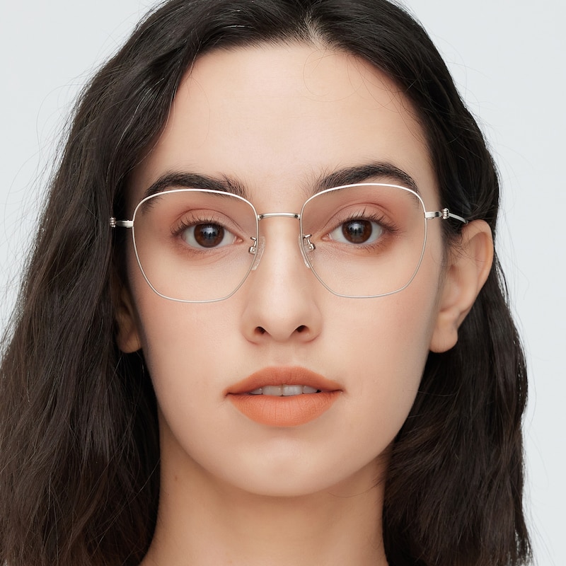 Heloise Silver Square Metal Eyeglasses