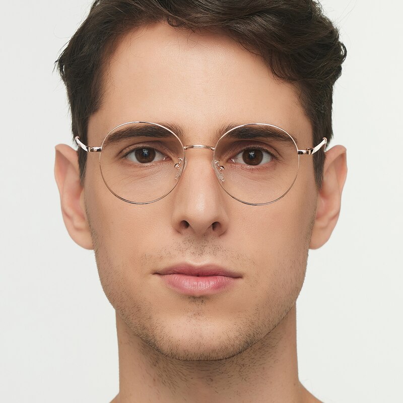 Noyes Rose Gold Round Metal Eyeglasses