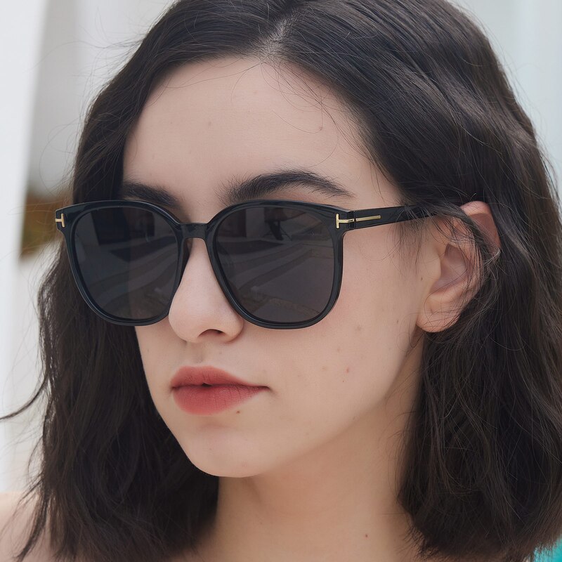 Michelle Black Square TR90 Sunglasses