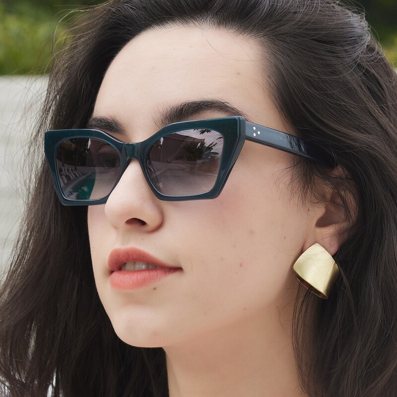 Staten Atlantic Deep Cat Eye Acetate Sunglasses