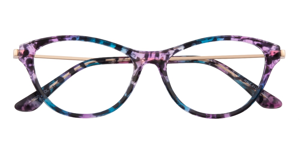 Rebecca Purple Floral Cat Eye TR90 Eyeglasses
