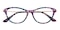 Rebecca Purple Floral Cat Eye TR90 Eyeglasses