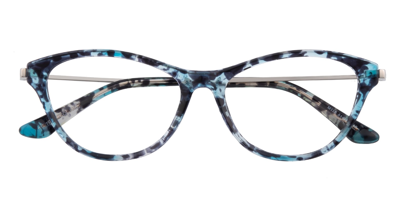 Cat Eye Eyeglasses, Full Frame Blue Floral TR90|Metal - FP2647