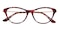 Rebecca Red Floral Cat Eye TR90 Eyeglasses