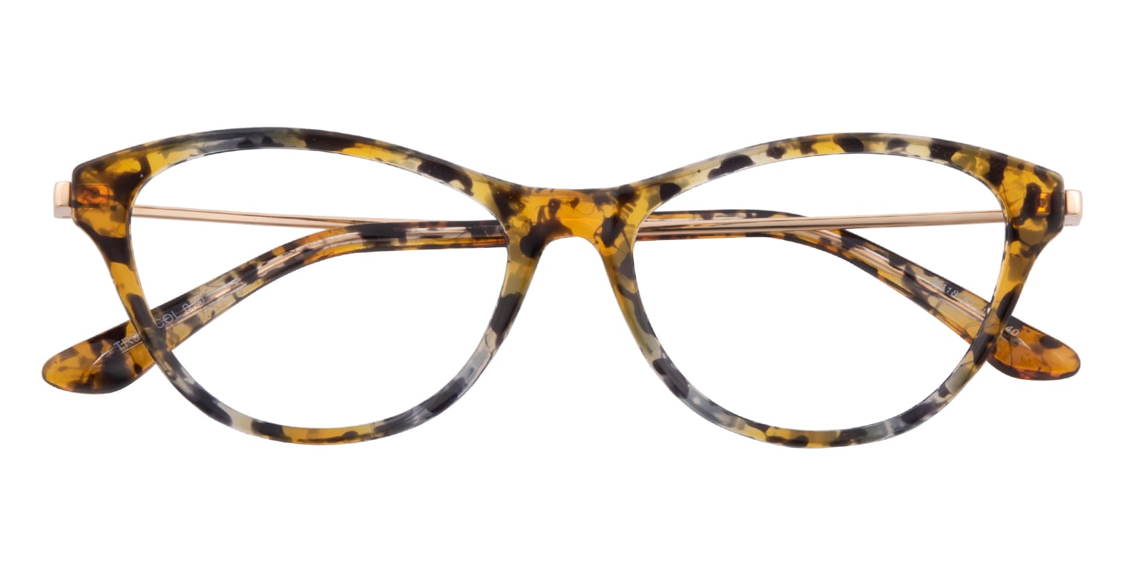 Cat Eye Eyeglasses, Full Frame Yellow Floral TR90|Metal - FP2649
