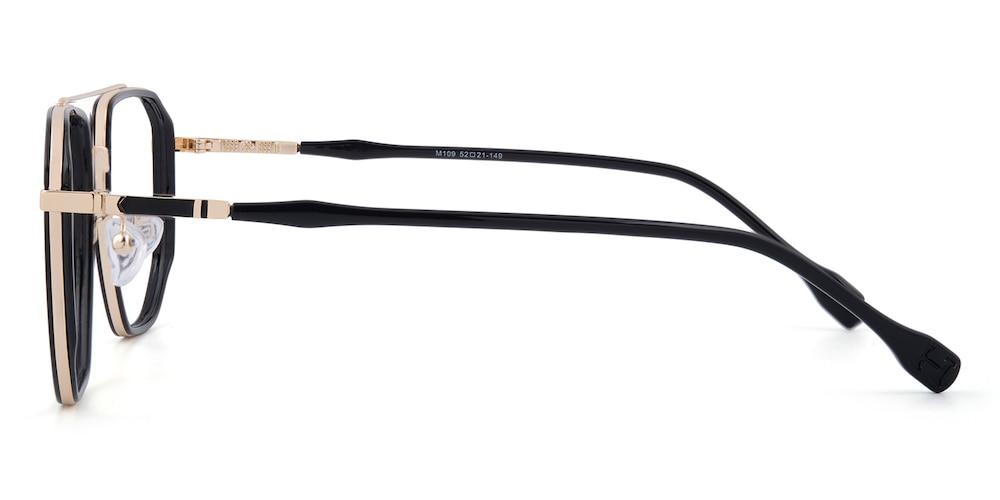 Methuen Black/Golden Aviator TR90 Eyeglasses