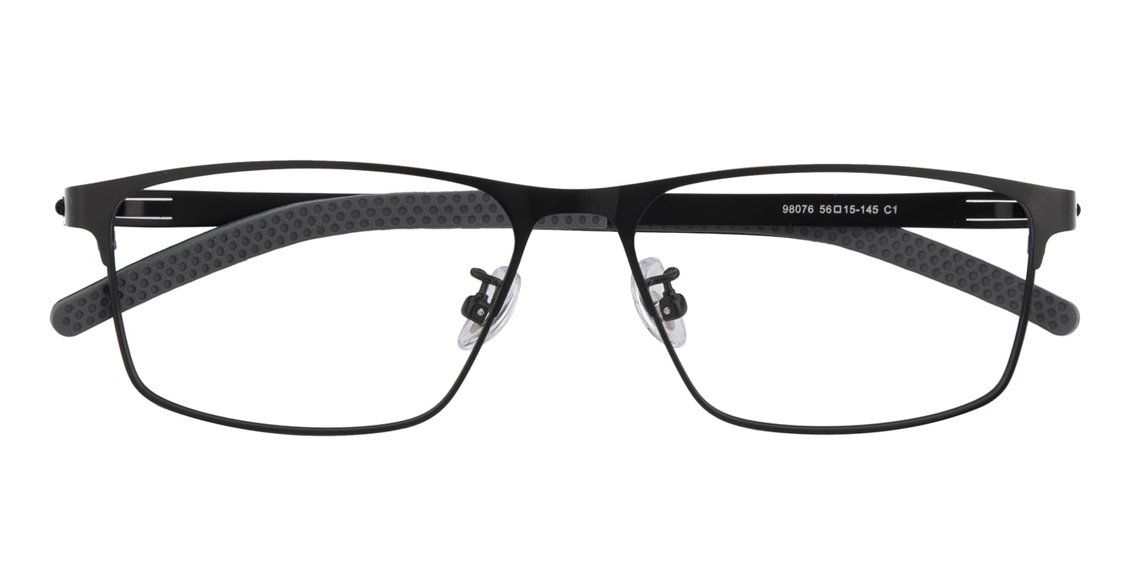 Rectangle Eyeglasses, Full Frame Black/Gray Titanium|Silica-gel - FT0602