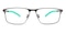Stuart Gunmetal/Green Rectangle Titanium Eyeglasses