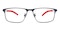 Stuart Blue/Red Rectangle Titanium Eyeglasses