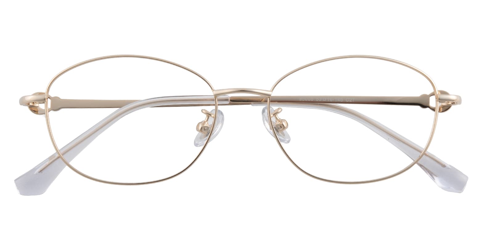 Oval Eyeglasses, Full Frame Golden/White Titanium - FT0606